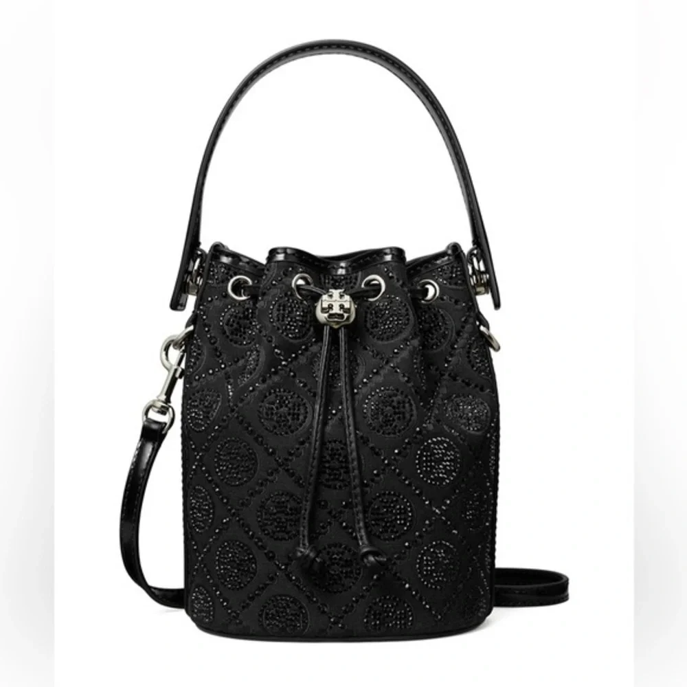 Tory Burch Mini T Monogram Hotfix Bucket Bag